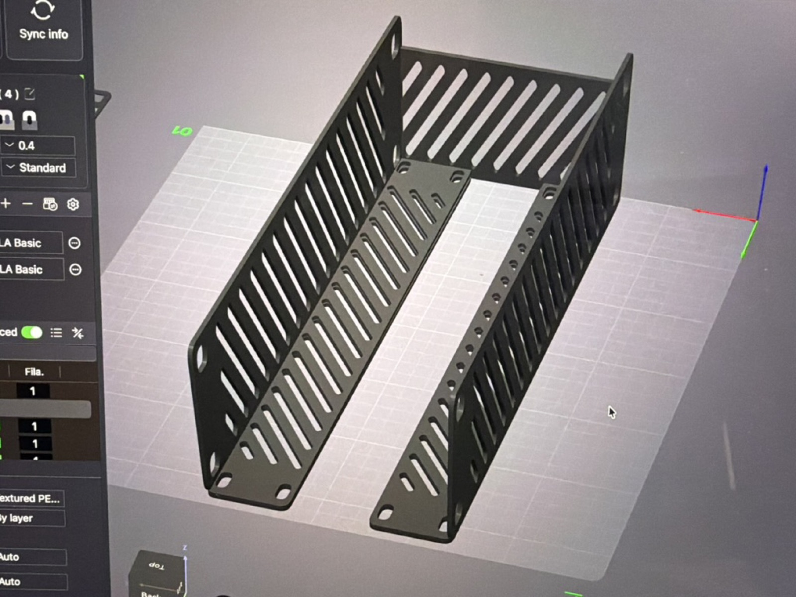 An earlier prototype design open in Bambu Studio